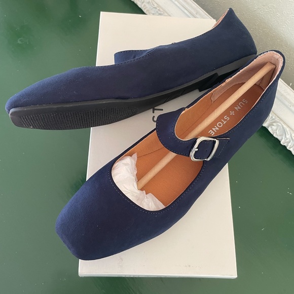 NWTB Sun & Stone Navy Ballet Slippers - Picture 2 of 8